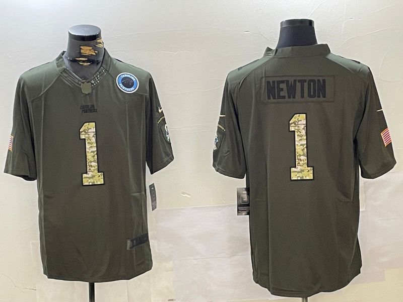 Men Carolina Panthers #1 Newton Green 2024 Nike Olive Salute To Service Limited NFL Jersey style 1->carolina panthers->NFL Jersey